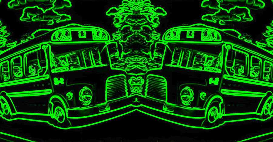 Green school bus