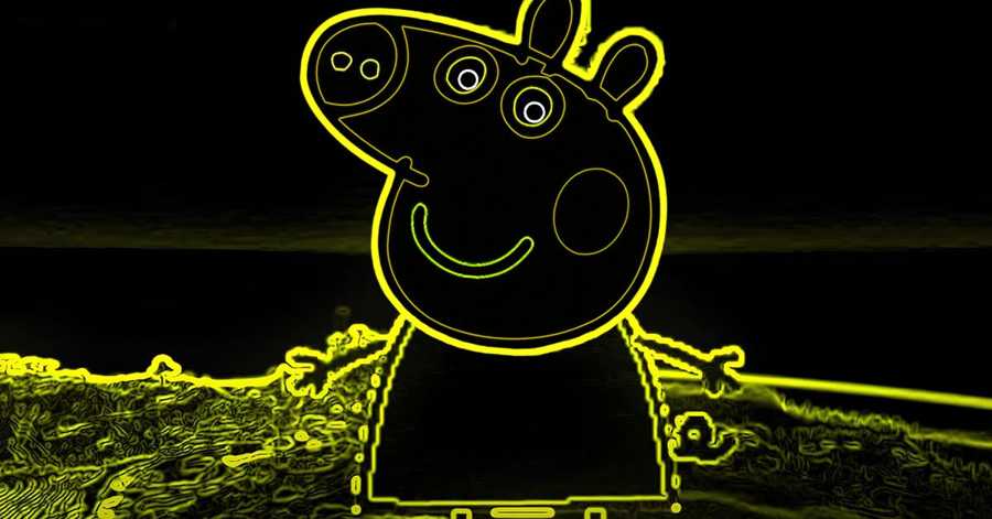 Cute  line pig