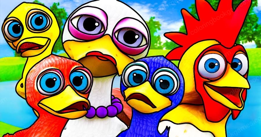 coloring book games - pollo y sus amigos