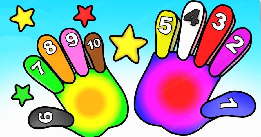 coloring book games - La mano felice